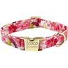 Generic Collare per cani personalizzato con fibbia in metallo incisa con grazioso motivo floreale - Nome e numero di telefono personalizzati - regolabile Collare per cani personalizzato (Rosa rossa,XS)