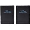 Gamer Gear 128MB High Speed Memory Card for Sony Playstation 2 PS2 Black - 2 Pack