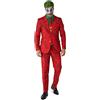 Suitmeister Costume da Joker per Halloween, da uomo, per cosplay, feste, adulti, vestibilità aderente, Scarlet Joker, M