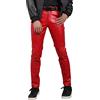 YOSUWOAI Pantaloni stretti da uomo in ecopelle PU Skinny Slim Pants Wetlook Clubwear Tight Biker Pantaloni invernali imbottiti caldi Chino Leggings comodi morbidi in similpelle per carnevale feste, O
