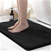 wyewye Tappeto da bagno in microfibra super assorbente da 2 cm di spessore Nero 50 x 80 cm