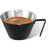 carrottimes Tazze da caffè in acciaio inox, accessori per espresso, dosatore in metallo a doppio beccuccio con doppia scala, tazza da caffè con manico, peso chicco di caffè (nero opaco), 100 ml
