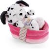 NICI Cane con Cuccia 12 cm - Sleeping Pets Cucciolo di Dalmata per Bambine, Bambini e Neonati - Pupazzo Imbottito per Le Coccole, i Giochi e la Nanna - Morbidi Animali di Peluche