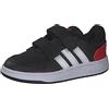 Adidas Hoops 2.0 Cmf C, Scarpe da Basket Unisex - Adulto, Core Black/White/Vivid Red, 34 EU
