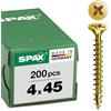 Spax 1081020350123 - Vite universale, testa svasata, taglio a croce, T-STAR plus, 4CUT, filettatura piena, zincato passivato giallo A2L, 0/1030/021/4,0/45/ /02