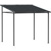 Outsunny Pergola Addossata con Chiusure a Strappo, in Metallo e Poliestere, 238x238x235/194 cm, Grigio Scuro