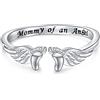 Flyow Anello per aborto spontaneo, in argento Sterling 925, per donna, mamma, mamma, mamma, misura regolabile, (52 (16,5)), Argento sterling