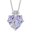 FJ Collana Farfalla in Argento Sterling 925 Ciondolo Alessandrite Collana Giugno Pietra Portafortuna con Fiore di Rosa con Gioielli per Donna Lei Amiche Moglie Mamma