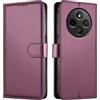 JUNETOP Cover per Xiaomi Redmi 14C 4G / Poco C75, Custodia a Libro Portafoglio Flip Case in Pelle PU di Alta Qualità [Protezione Blocco RFID] - Viola