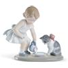 Lladrò LLADRO' Figurina la Colazione Del Gatto 17x20cm Porcellana