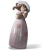 Lladrò LLADRO' Figurina Bimba Piccola Rosa 18x8cm Porcellana