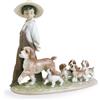 Lladrò LLADRO' Figurina Bimbo con Cani I Miei Piccoli Esploratori 25x27cm Porcellana