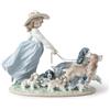 Lladrò LLADRO' Figurina Bimba con Cani la Grande Famiglia 24x31cm Porcellana