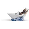 Lladrò LLADRO' Figurina Cane la Barchetta di Carta 10x17cm Porcellana