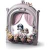 Lladrò LLADRO' Figurina Cani Finestra Fiorita 21x18cm Porcellana