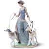 Lladrò LLADRO' Figurina Dama con Cani 39x23cm Porcellana