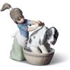 Lladrò LLADRO' Figurina Il Bagno Del Cane 12x14cm Porcellana