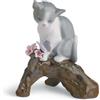 Lladrò LLADRO' Figurina Stagione Fiorita Gatto 10x9cm Porcellana