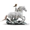 Lladrò LLADRO' Figurina Cavallo e Donna Galoppo Nel Mare 36x48cm Porcellana