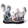 Lladrò LLADRO' Figurina Sirena Passeggiata in Fondo Al Mare Edizione Limitata 32x46cm Porcellana