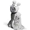 Lladrò LLADRO' Figurina Coppia Il Valzer Dei Fidanzati Lustro Argento 30x21cm Porcellana