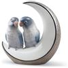 Lladrò LLADRO' Figurina Uccelli Prendimi la Luna Lustro Argento 16x15cm Porcellana