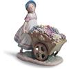 Lladrò LLADRO' Figurina Bimba Carriola di Fiori 23x23cm Porcellana