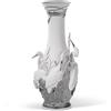 Lladrò LLADRO' Vaso Aironi Cinerini Lustro Argento 35x17cm Porcellana