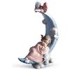 Lladrò LLADRO' Figurina Bimba la Ninna Nanna Della Luna 20x16cm Porcellana