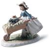 Lladrò LLADRO' Figurina Bimba Carretta di Fiori 21x24cm Porcellana