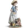 Lladrò LLADRO' Figurina Bimba Coccole in Giardino 22x12cm Porcellana