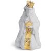 Lladrò LLADRO' Figurina Natività Re Gaspare Lustro Oro 24x15cm Porcellana