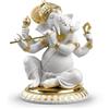 Lladrò LLADRO' Figurina Ganesha con Bansuri Lustro Oro 23x19cm Porcellana