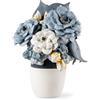 Lladrò LLADRO' Vaso con Fiori Blu 44x33cm Porcellana