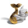 Lladrò LLADRO' Figurina Sirena Giocando con Il Mare Lustro Oro 10x12cm Porcellana