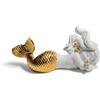 Lladrò LLADRO' Figurina Sirena Sognando Il Mare Lustro Oro 8x16cm Porcellana