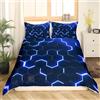 Tabeskly Esagono Geometrico Sacco Copripiumino Matrimoniale Bambino Piumino Matrimoniali Letto Set Blu 200x200cm