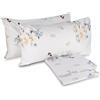hermet Laura Biagiotti, Set Lenzuola Letto Matrimoniale In Percalle Di Cotone, 100% Percalle di Cotone Stampato, Lenzuolo da Sopra, Lenzuolo Con Angoli, Coppia Federe, Okab Avorio