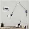 LOGT Lampada da parete interni Vintage con interruttore Applique da parete industriale industriale Design Braccio girevole Braccio lungo Illuminazione da parete Retro con spina e cavo regolabili E27