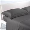 GX GARGIX Set Completo Lenzuola Letto in Cotone, Vari Colori, Singolo, Matrimoniale (7/ Grigio Scuro, Singolo)