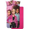 CARTOON Completo lenzuola Barbie per bambini set 3 pezzi adatto letto singolo sotto lenzuola con angoli lenzuola e federa in 100% cotone