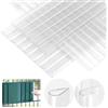 KGGZKG 35 pezzi Clip di fissaggio PVC per protezione visiva, binari di bloccaggio per strisce di protezione per recinzione a doppia asta, recinzione per fissaggio a clip per giardino, cancello da balcone