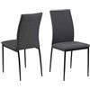AC Design Furniture Sedia per sala da pranzo Devin, set di 4 pezzi, dimensioni: 92 x 43,5 x 53 cm (altezza x larghezza x lunghezza), in tessuto e metallo, grigio e nero