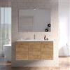 DEGHI Mobile bagno sospeso con ante 100 cm rovere gold con lavabo e specchio - Cuki