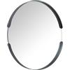 DRW 72171 Specchio da Parete Rotondo in Metallo Nero 50 x 50 x 3,5 cm, Medidas: 50x50x3,5cm