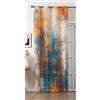 Gardinenbox Seoul Collection 2024120 - Tenda con occhielli in fibra grossa, 245 x 140 cm (altezza x larghezza), con stampa digitale, con occhielli, effetto line-look, semitrasparente