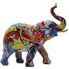 DRW Figura di un elefante in resina con un graffiti in multicolore 24x9x20cm