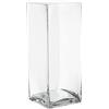DRW Vaso da tavolo in vetro trasparente 12 x 12 x 30 cm