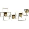 DRW Vaso per 4 vasi da appendere in metallo in oro 100 x 13 x 48 cm