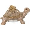 DRW Figura di una tartaruga in resina in marrone e oro 17x12x10cm